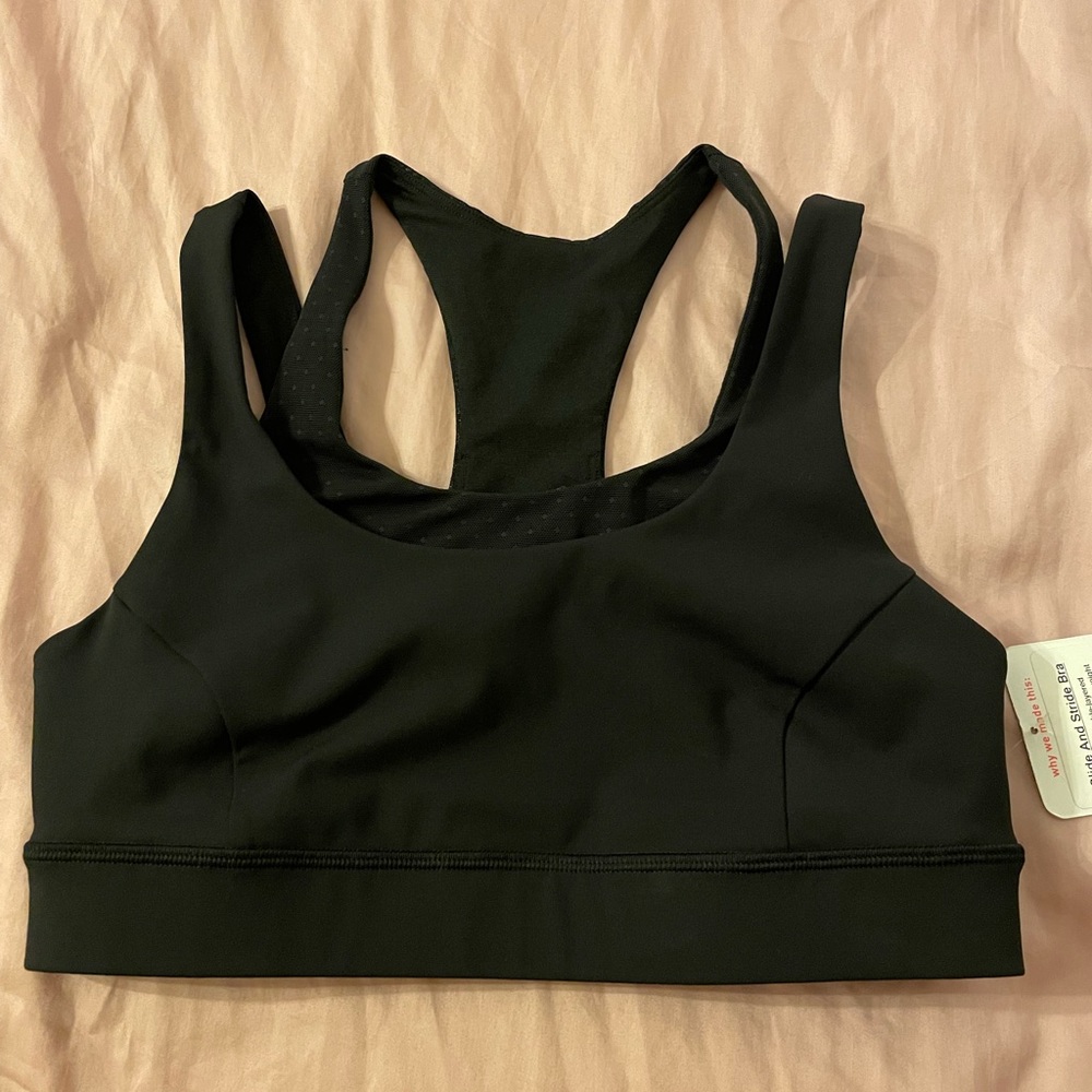 NWT Lululemon Glide and Stride Bra Size 6 Black